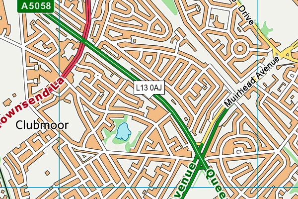 L13 0AJ map - OS VectorMap District (Ordnance Survey)