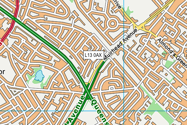 L13 0AX map - OS VectorMap District (Ordnance Survey)