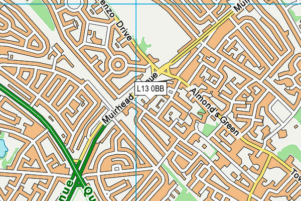 L13 0BB map - OS VectorMap District (Ordnance Survey)
