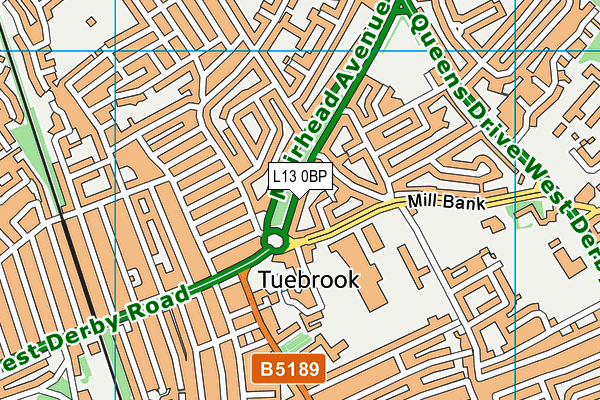 L13 0BP map - OS VectorMap District (Ordnance Survey)