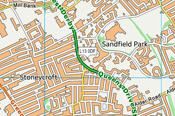 L13 0DF map - OS VectorMap District (Ordnance Survey)