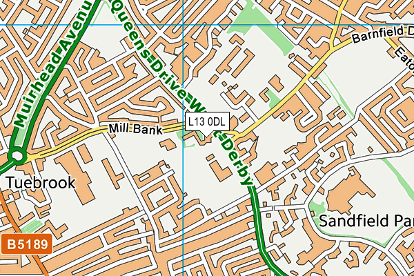 L13 0DL map - OS VectorMap District (Ordnance Survey)