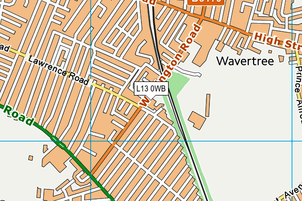 L13 0WB map - OS VectorMap District (Ordnance Survey)
