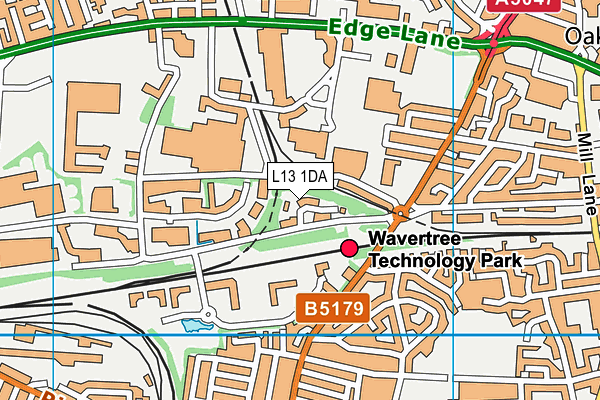 L13 1DA map - OS VectorMap District (Ordnance Survey)
