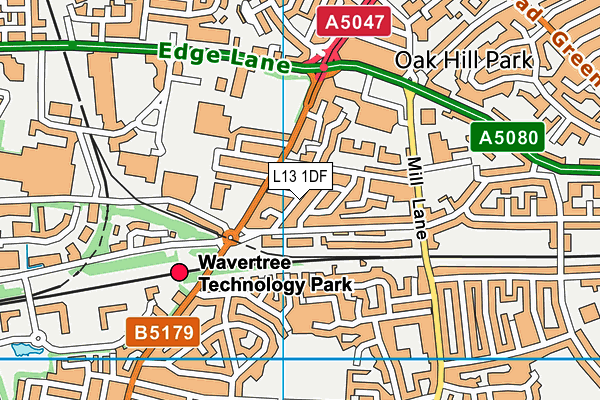 L13 1DF map - OS VectorMap District (Ordnance Survey)