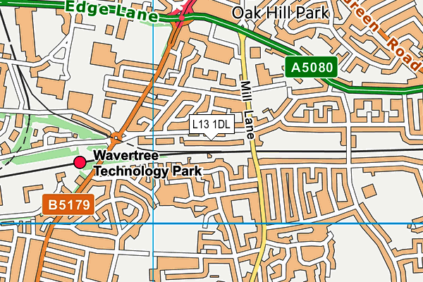 L13 1DL map - OS VectorMap District (Ordnance Survey)
