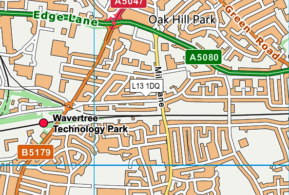 L13 1DQ map - OS VectorMap District (Ordnance Survey)