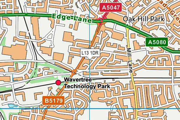 L13 1DR map - OS VectorMap District (Ordnance Survey)
