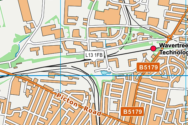 L13 1FB map - OS VectorMap District (Ordnance Survey)