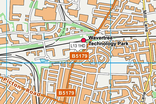L13 1HD map - OS VectorMap District (Ordnance Survey)