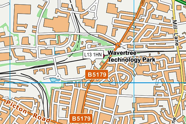 L13 1HN map - OS VectorMap District (Ordnance Survey)