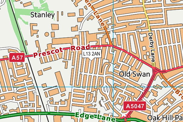 L13 2AN map - OS VectorMap District (Ordnance Survey)