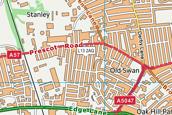 L13 2AQ map - OS VectorMap District (Ordnance Survey)