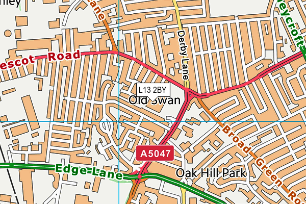 L13 2BY map - OS VectorMap District (Ordnance Survey)