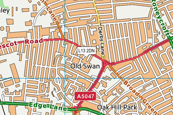 L13 2DN map - OS VectorMap District (Ordnance Survey)