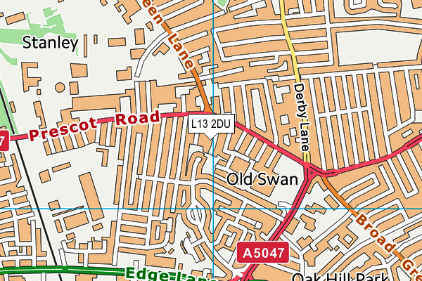 L13 2DU map - OS VectorMap District (Ordnance Survey)