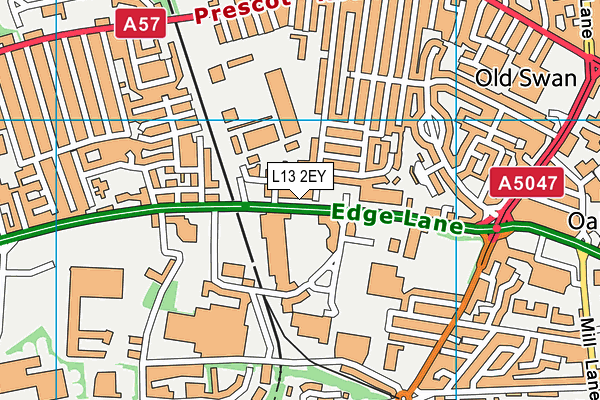 L13 2EY map - OS VectorMap District (Ordnance Survey)