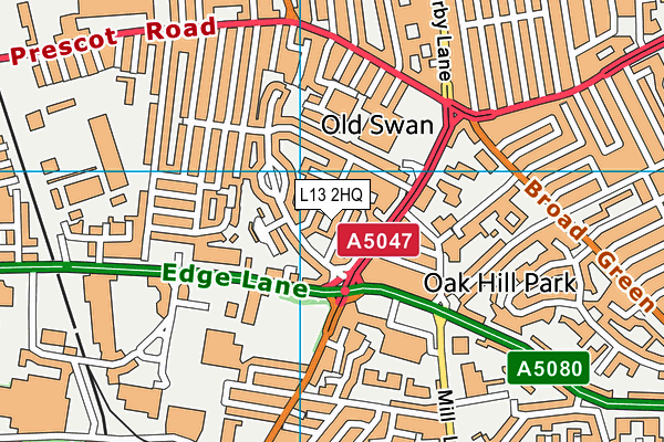 L13 2HQ map - OS VectorMap District (Ordnance Survey)