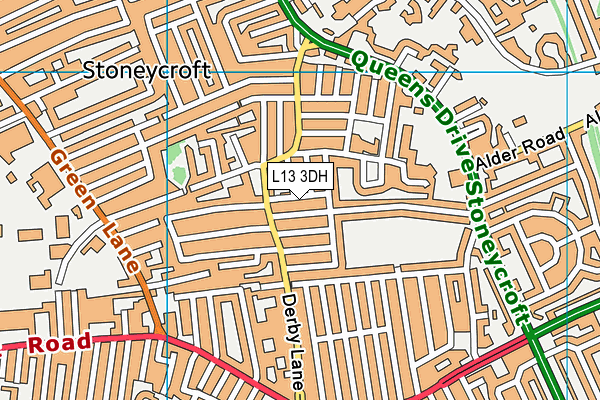 L13 3DH map - OS VectorMap District (Ordnance Survey)