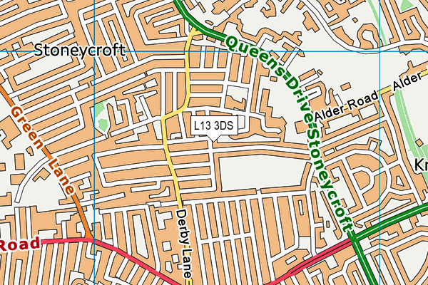 L13 3DS map - OS VectorMap District (Ordnance Survey)