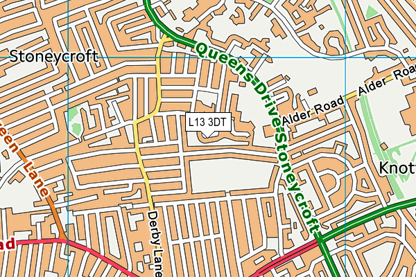 L13 3DT map - OS VectorMap District (Ordnance Survey)