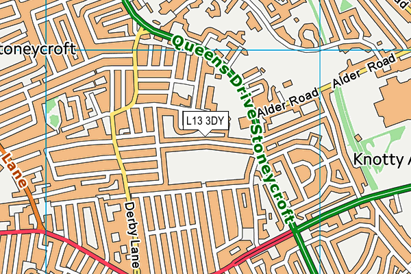 L13 3DY map - OS VectorMap District (Ordnance Survey)