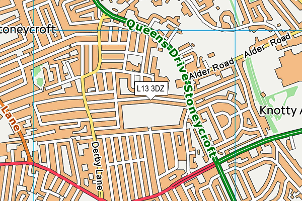 L13 3DZ map - OS VectorMap District (Ordnance Survey)