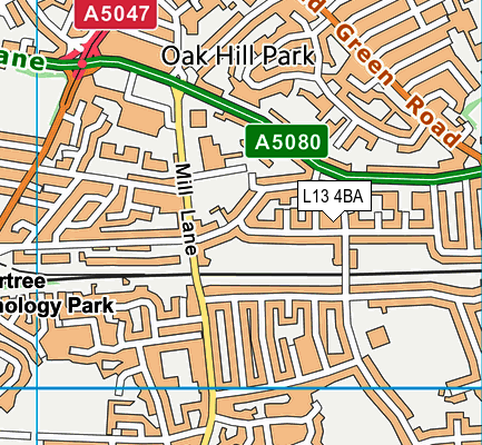 L13 4BA map - OS VectorMap District (Ordnance Survey)