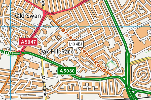 L13 4BJ map - OS VectorMap District (Ordnance Survey)