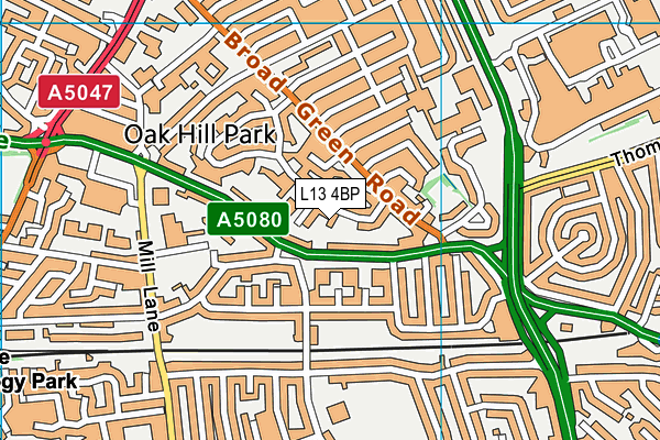 L13 4BP map - OS VectorMap District (Ordnance Survey)