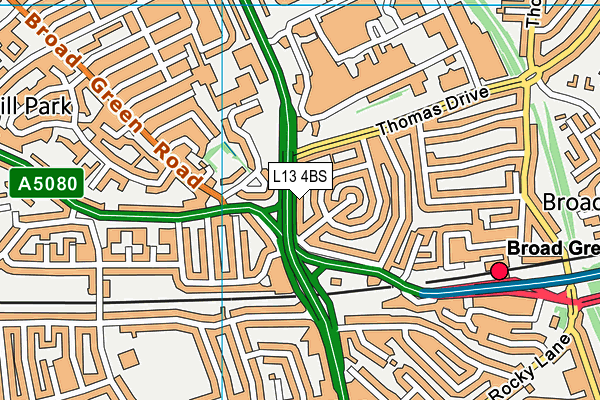 L13 4BS map - OS VectorMap District (Ordnance Survey)