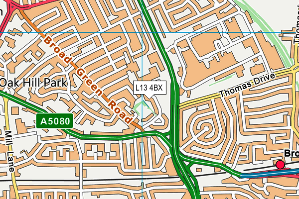 L13 4BX map - OS VectorMap District (Ordnance Survey)