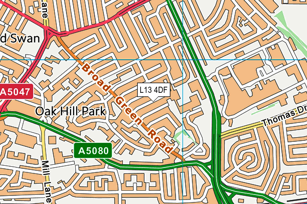 L13 4DF map - OS VectorMap District (Ordnance Survey)