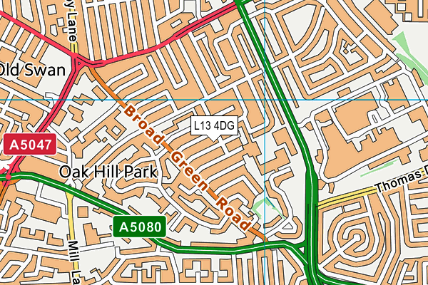 L13 4DG map - OS VectorMap District (Ordnance Survey)