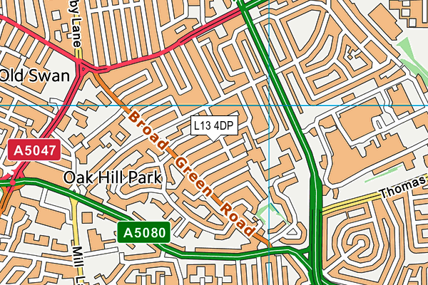 L13 4DP map - OS VectorMap District (Ordnance Survey)