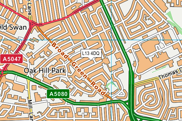 L13 4DQ map - OS VectorMap District (Ordnance Survey)