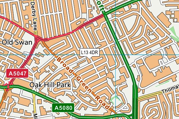 L13 4DR map - OS VectorMap District (Ordnance Survey)