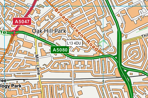 L13 4DU map - OS VectorMap District (Ordnance Survey)