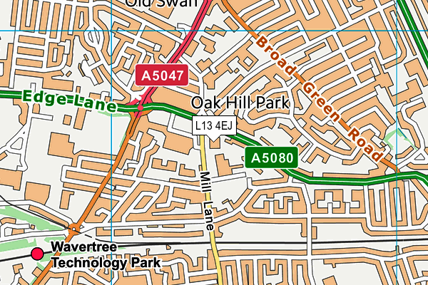 L13 4EJ map - OS VectorMap District (Ordnance Survey)