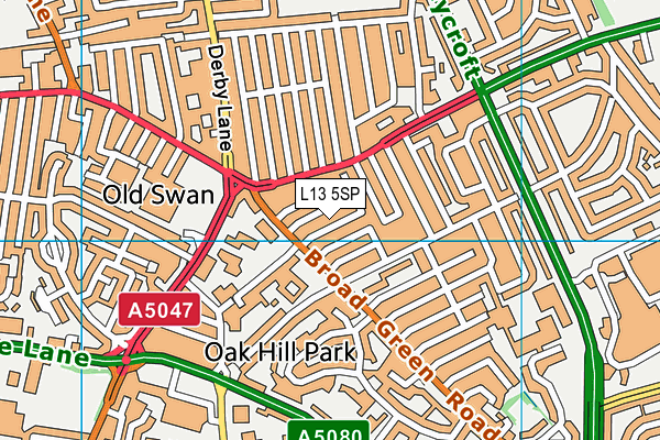 L13 5SP map - OS VectorMap District (Ordnance Survey)