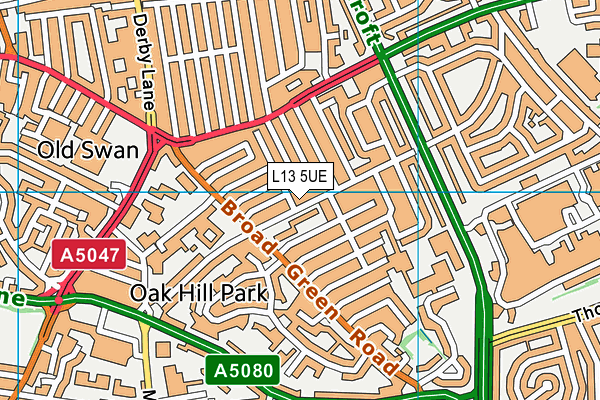 Broadgreen Primary map (L13 5UE) - OS VectorMap District (Ordnance Survey)
