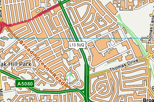 Dixons Broadgreen Academy map (L13 5UQ) - OS VectorMap District (Ordnance Survey)