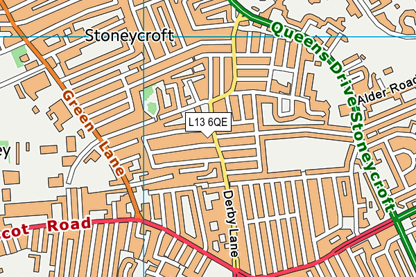 L13 6QE map - OS VectorMap District (Ordnance Survey)