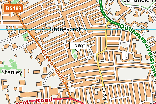 L13 6QT map - OS VectorMap District (Ordnance Survey)