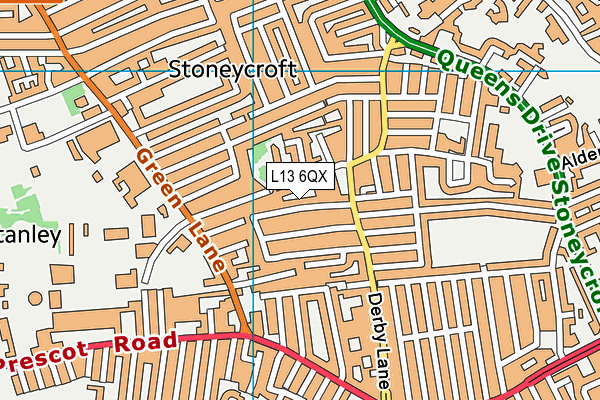 L13 6QX map - OS VectorMap District (Ordnance Survey)