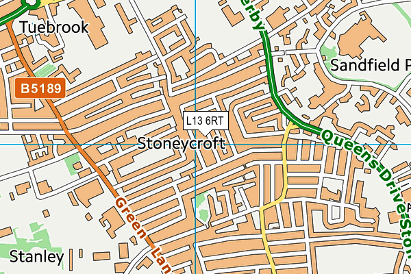 L13 6RT map - OS VectorMap District (Ordnance Survey)