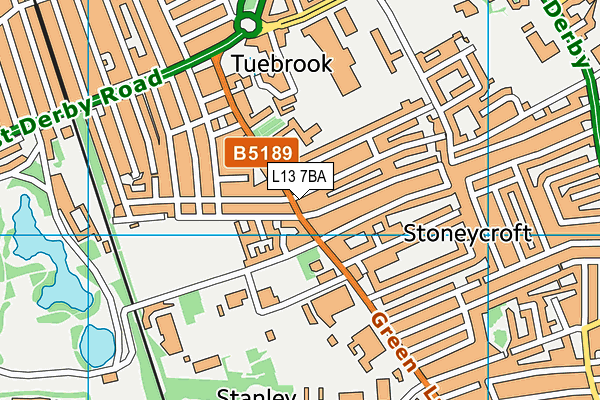 L13 7BA map - OS VectorMap District (Ordnance Survey)