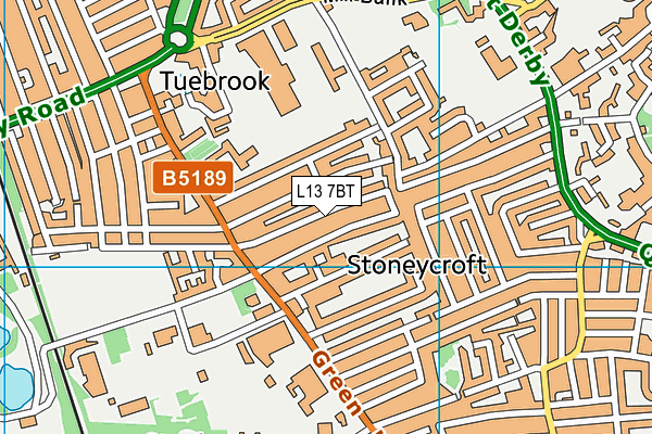 L13 7BT map - OS VectorMap District (Ordnance Survey)