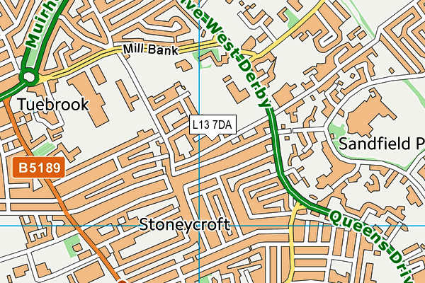 L13 7DA map - OS VectorMap District (Ordnance Survey)