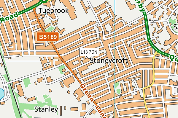 L13 7DN map - OS VectorMap District (Ordnance Survey)